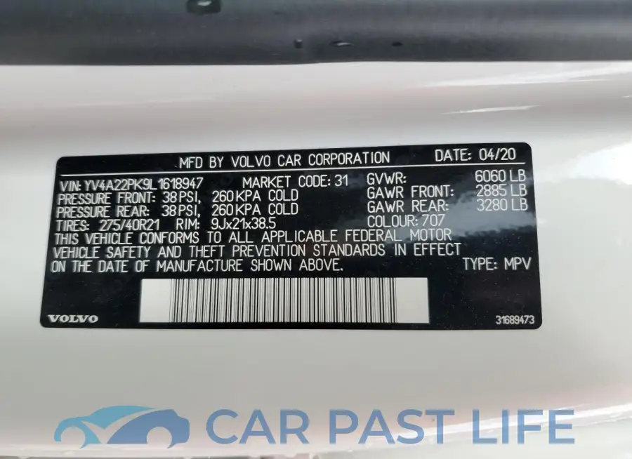 YV4A22PK9L1618947# 13
