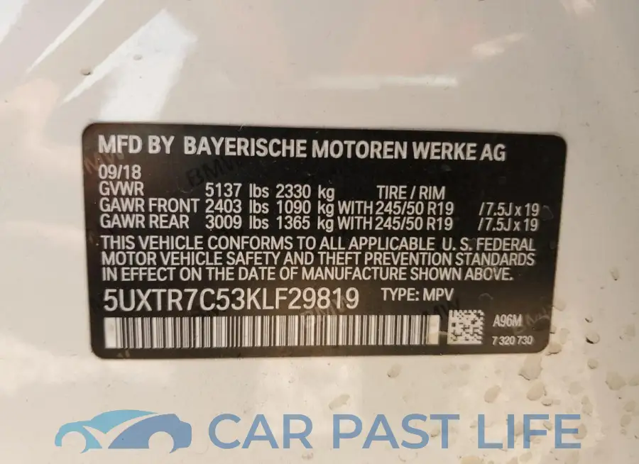 5UXTR7C53KLF29819# 13