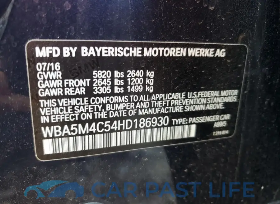 WBA5M4C54HD186930# 12