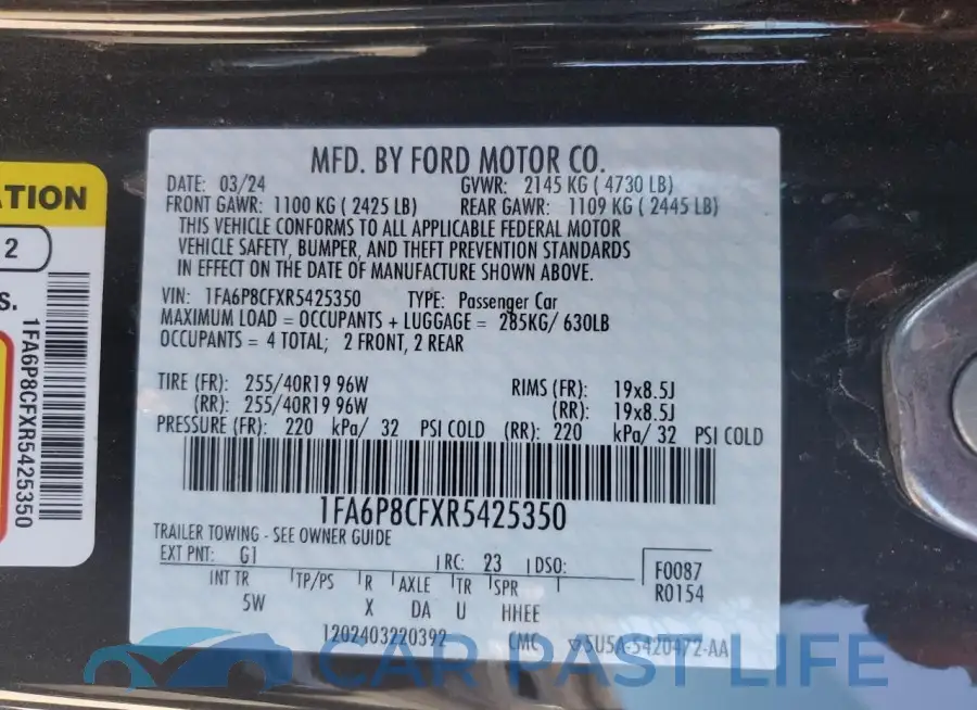 1FA6P8CFXR5425350# 13