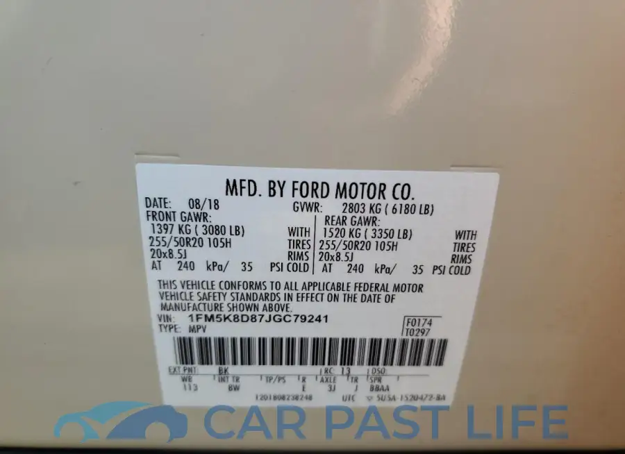 1FM5K8D87JGC79241# 13