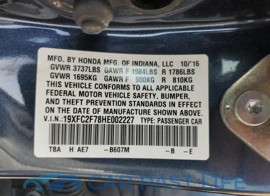 19XFC2F78HE002227# 12