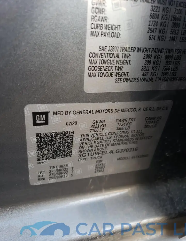 3GTU9FEL4LG370316# 12