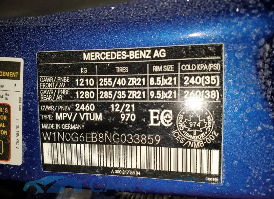W1N0G6EB8NG033859# 13