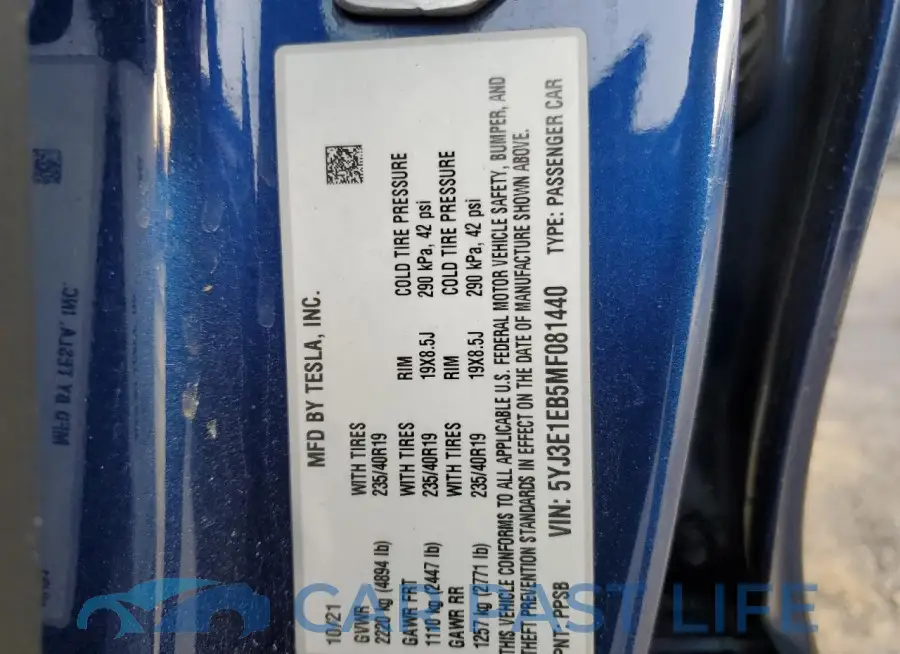 5YJ3E1EB5MF081440# 12