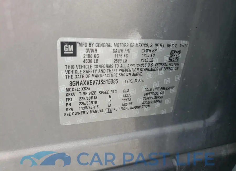 3GNAXVEV7JS515385# 13