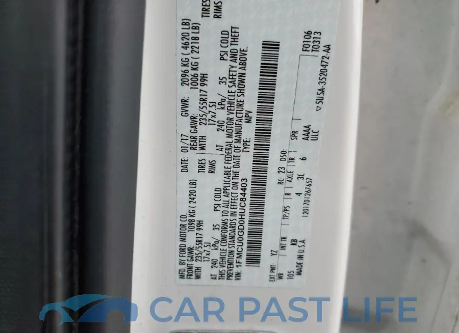 1FMCU0GD0HUC84403# 14