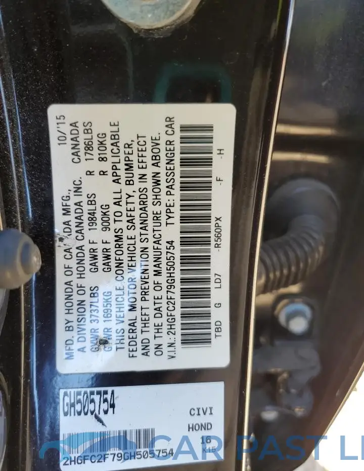 2HGFC2F79GH505754# 12