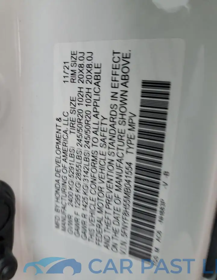 5FNYF8H55MB041554# 13