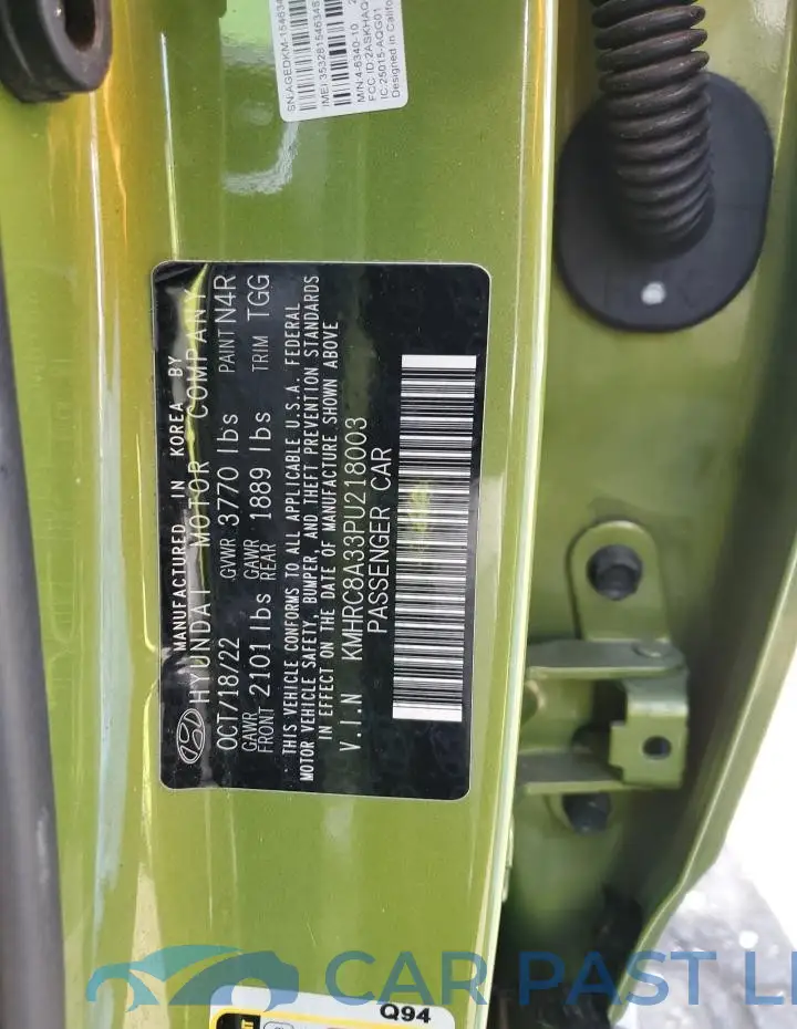 KMHRC8A33PU218003# 12