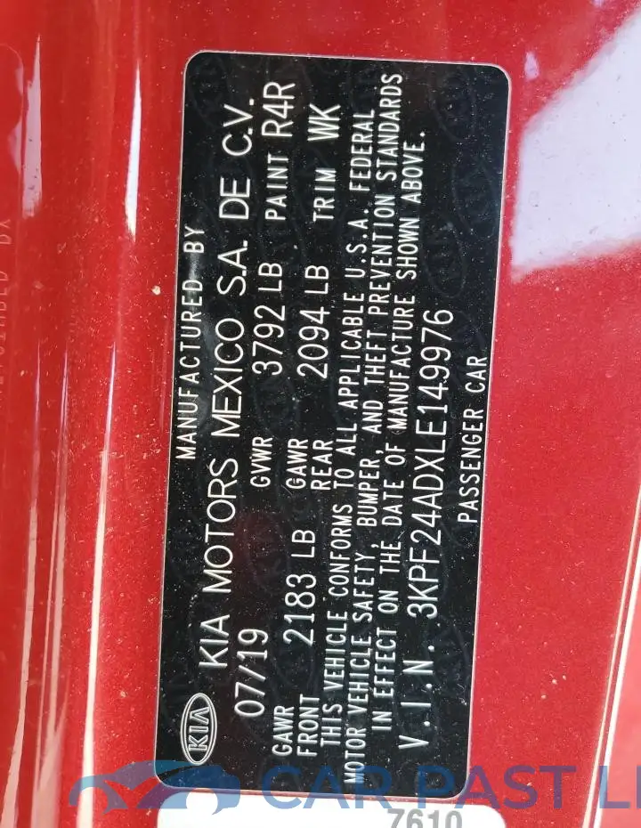 3KPF24ADXLE149976# 12