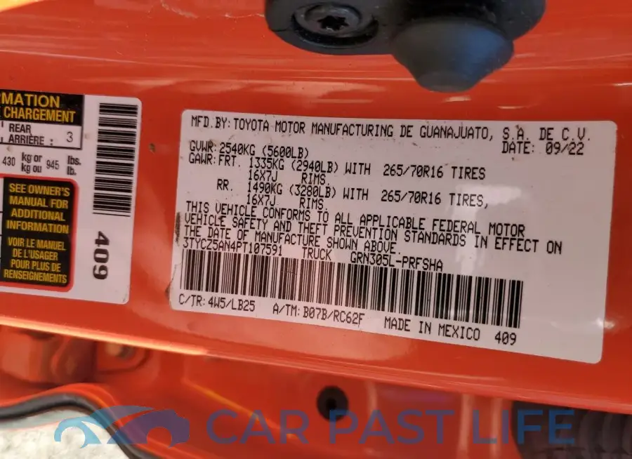 3TYCZ5AN4PT107591# 12