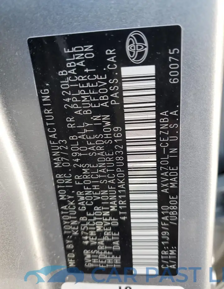 4T1R11AK0PU832169# 13