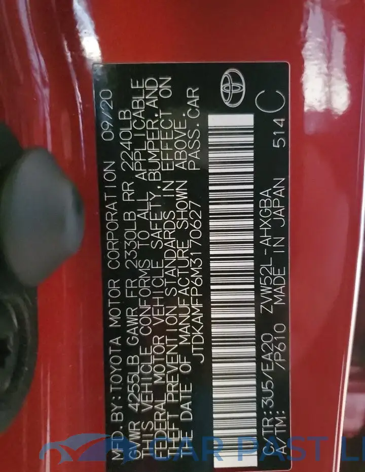 JTDKAMFP6M3170627# 12
