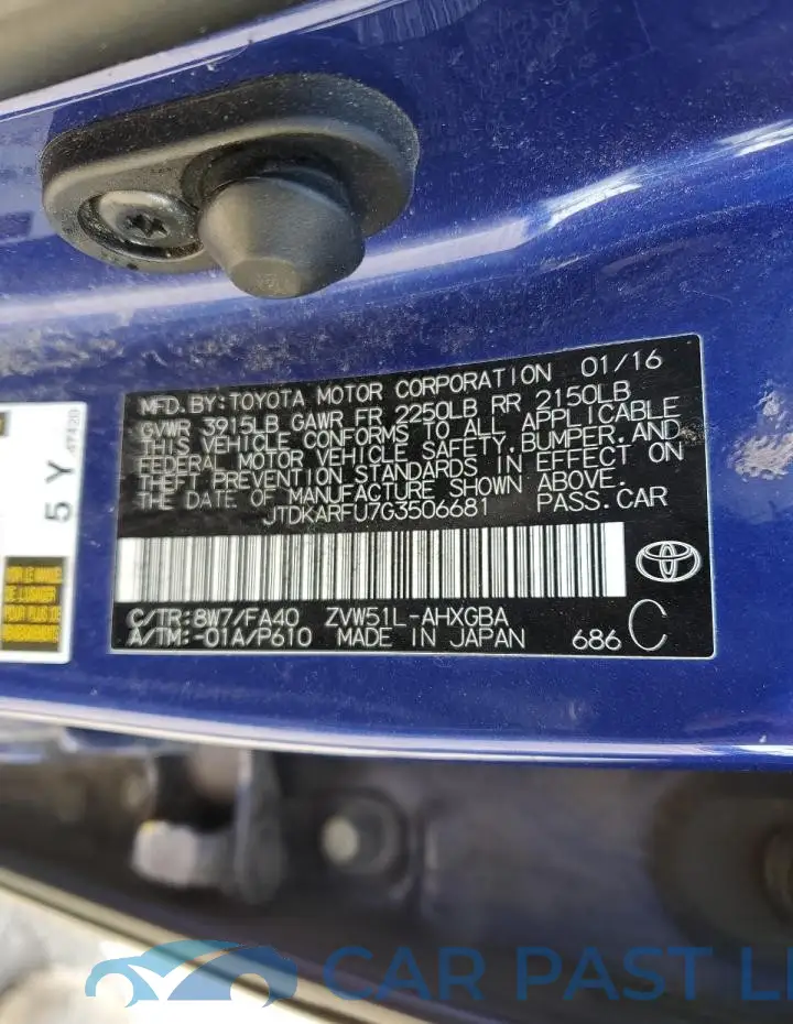 JTDKARFU7G3506681# 12
