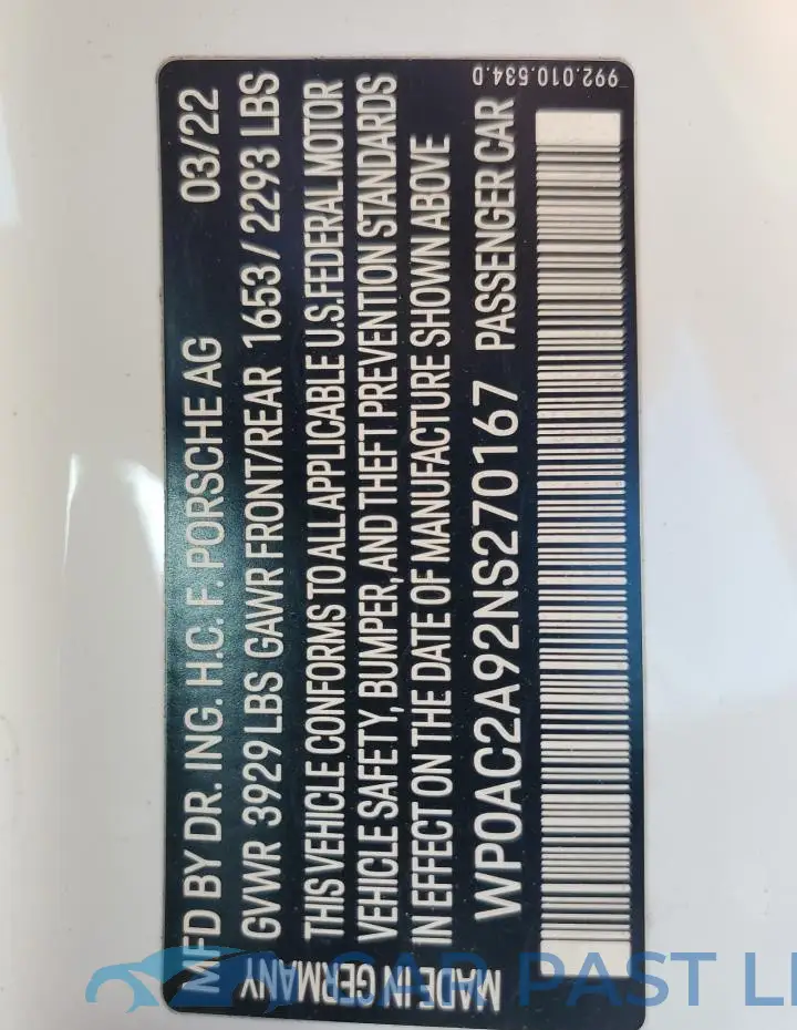WP0AC2A92NS270167# 13