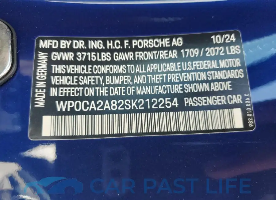 WP0CA2A82SK212254# 13