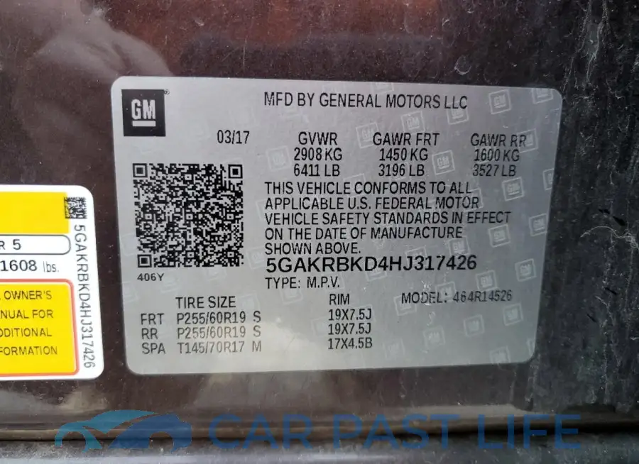 5GAKRBKD4HJ317426# 13