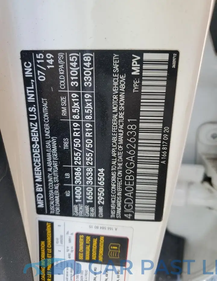4JGDA0EB9GA626381# 13