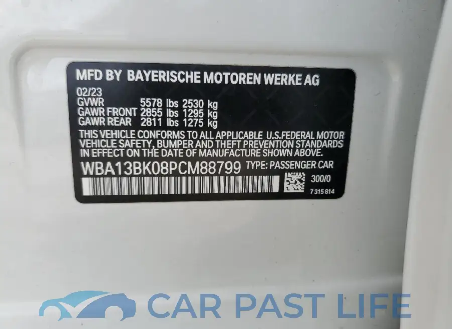 WBA13BK08PCM88799# 12