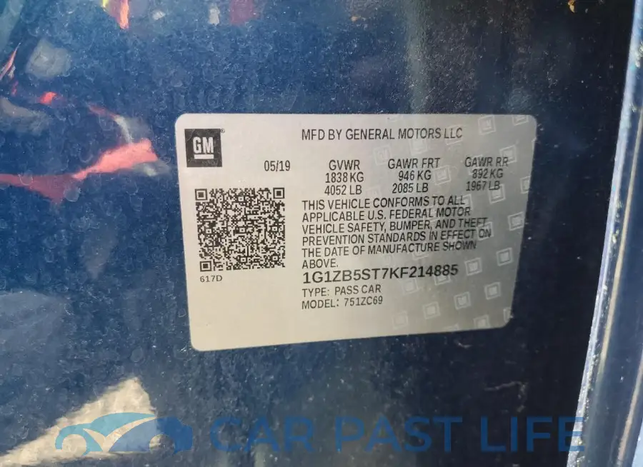 1G1ZB5ST7KF214885# 12