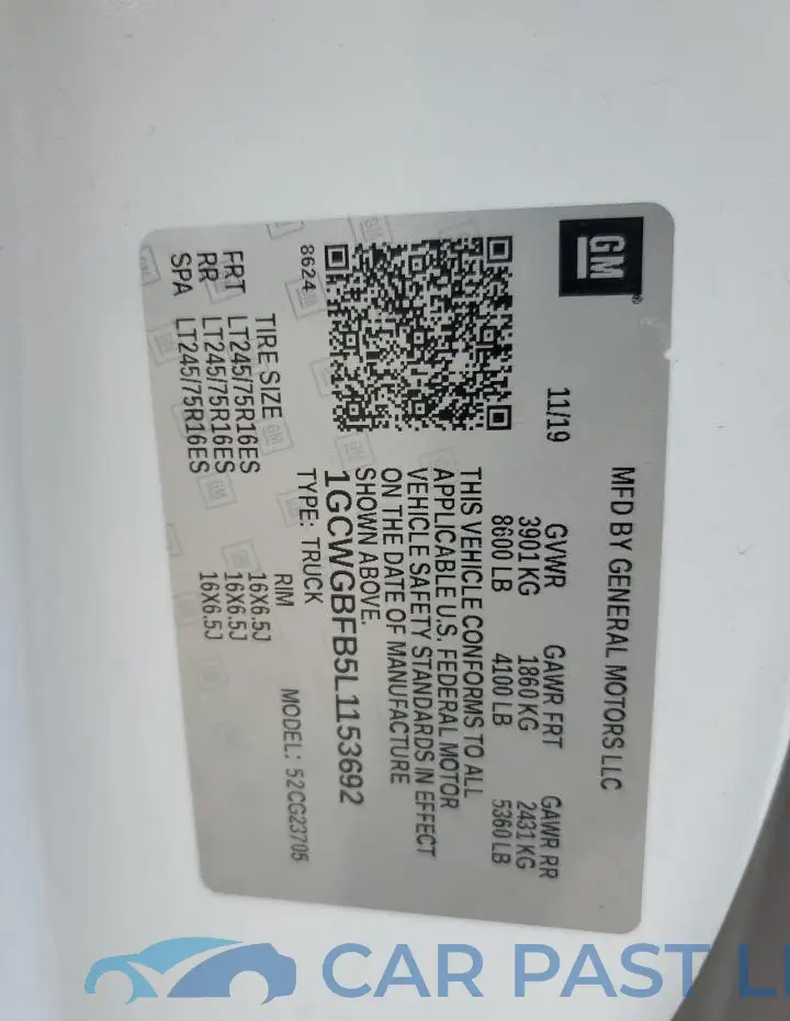 1GCWGBFB5L1153692# 13