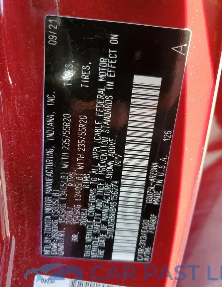 5TDJZRBH8MS156274# 13