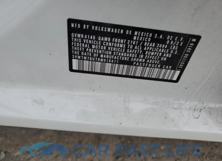3VW7M7BU7RM016411# 12