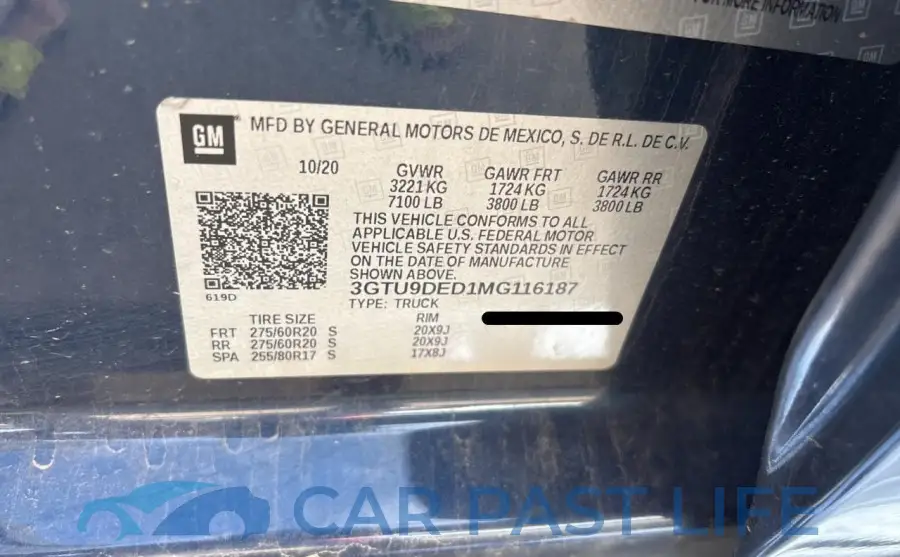 3GTU9DED1MG116187# 10