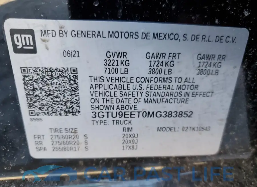 3GTU9EET0MG383852# 12