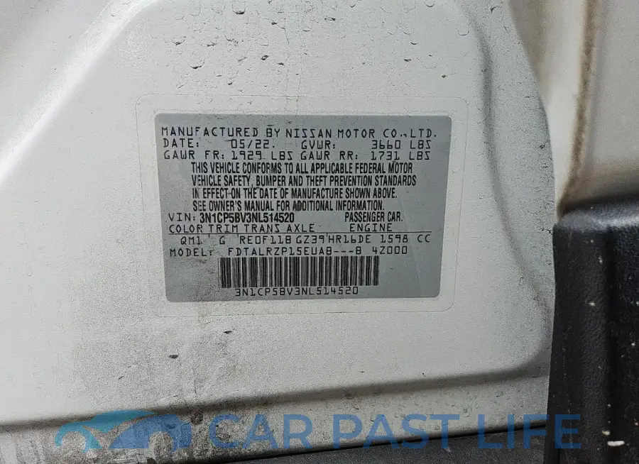 3N1CP5BV3NL514520# 12
