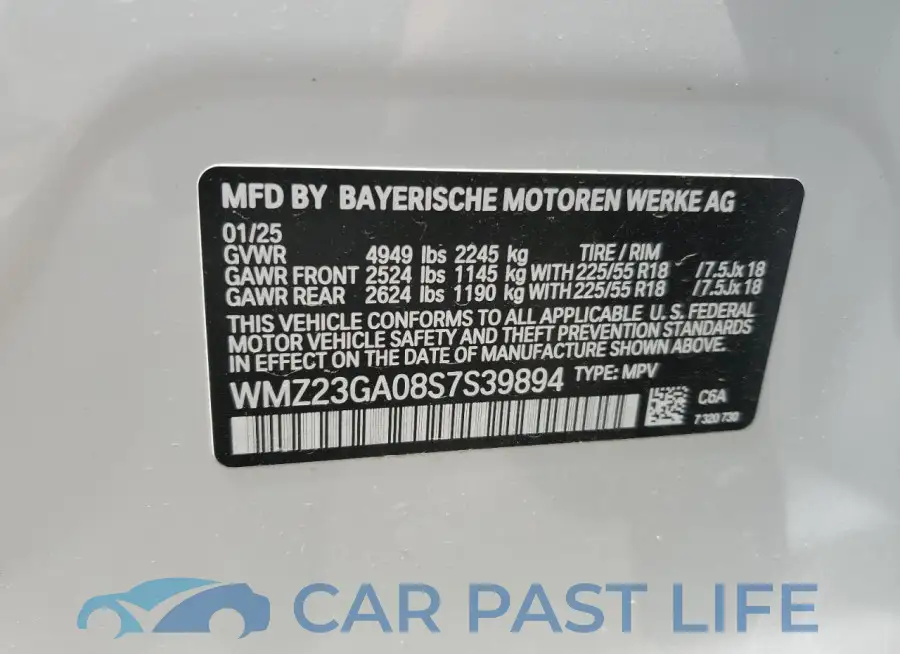 WMZ23GA08S7S39894# 12