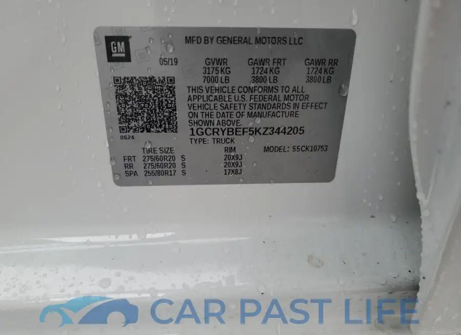 1GCRYBEF5KZ344205# 12