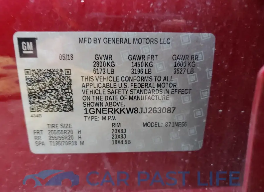 1GNERKKW8JJ263087# 13