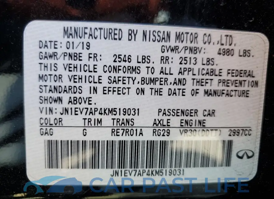 JN1EV7AP4KM519031# 12