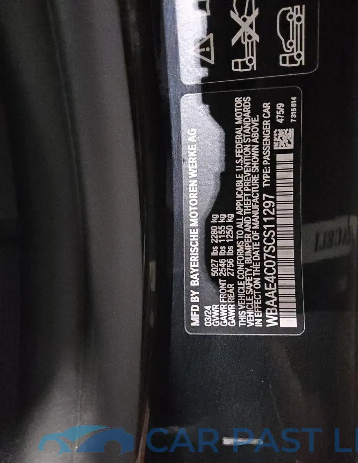 WBAAE4C07SCS11297# 12