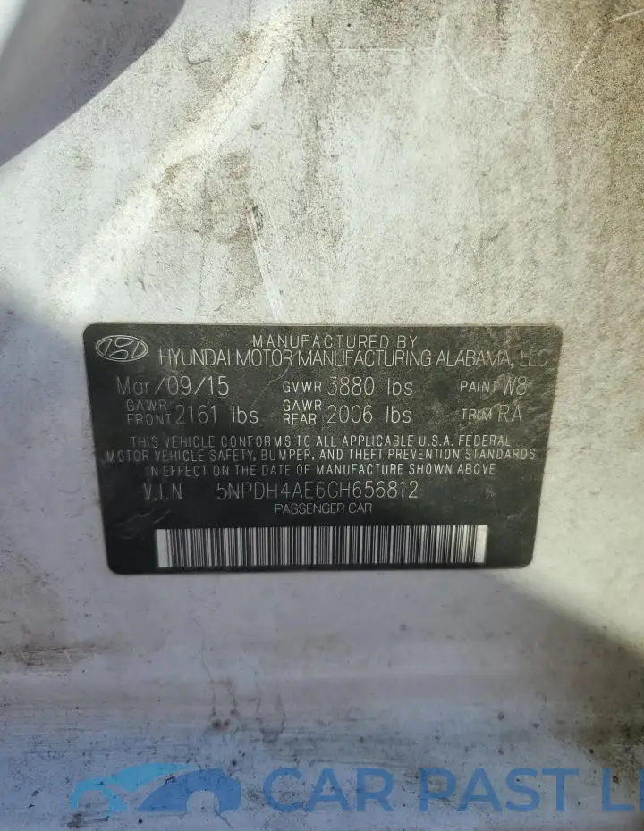 5NPDH4AE6GH656812# 12