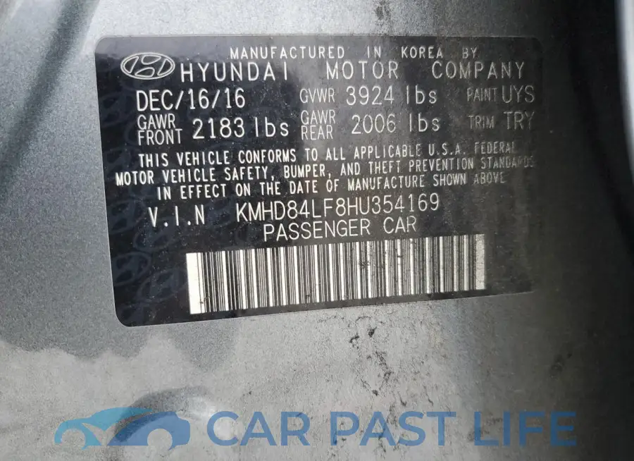 KMHD84LF8HU354169# 12