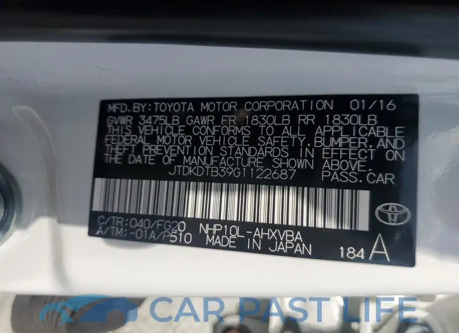 JTDKDTB39G1122687# 12