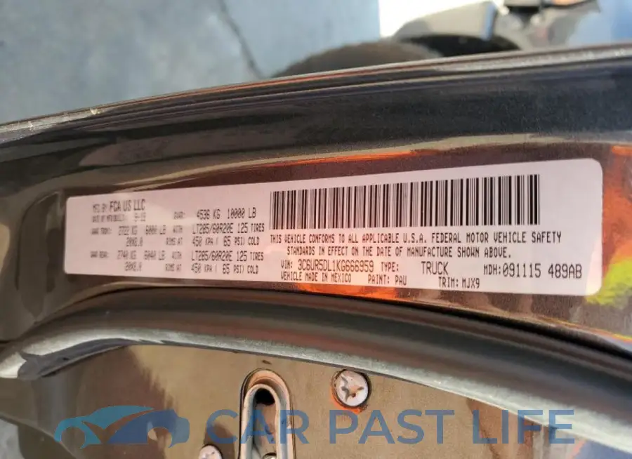 3C6UR5DL1KG666959# 10