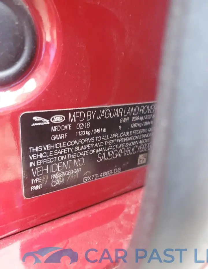 SAJBG4FV8JCY69204# 12
