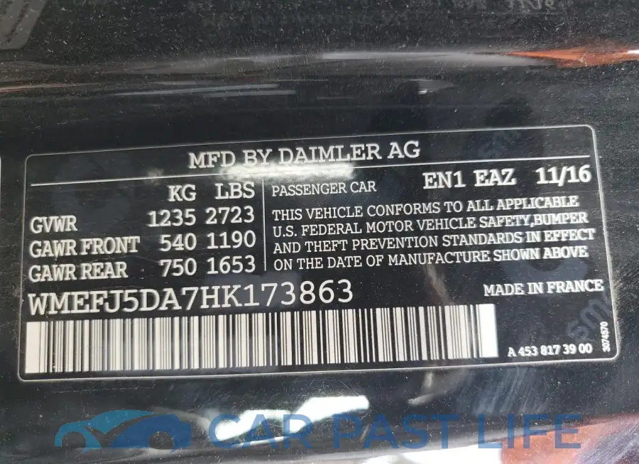 WMEFJ5DA7HK173863# 12