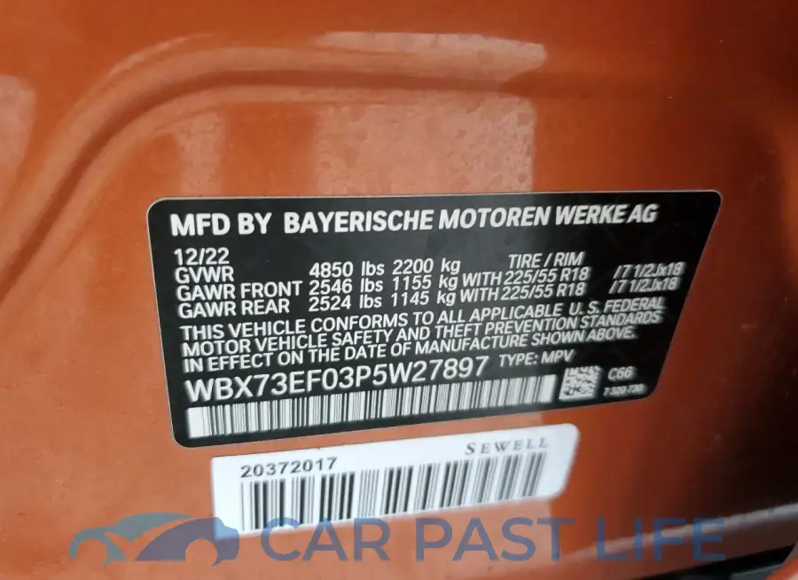 WBX73EF03P5W27897# 12