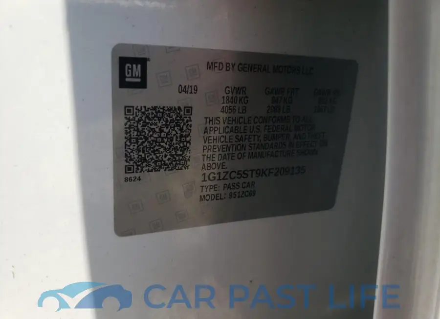 1G1ZC5ST9KF209135# 13