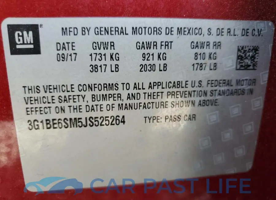 3G1BE6SM5JS525264# 12