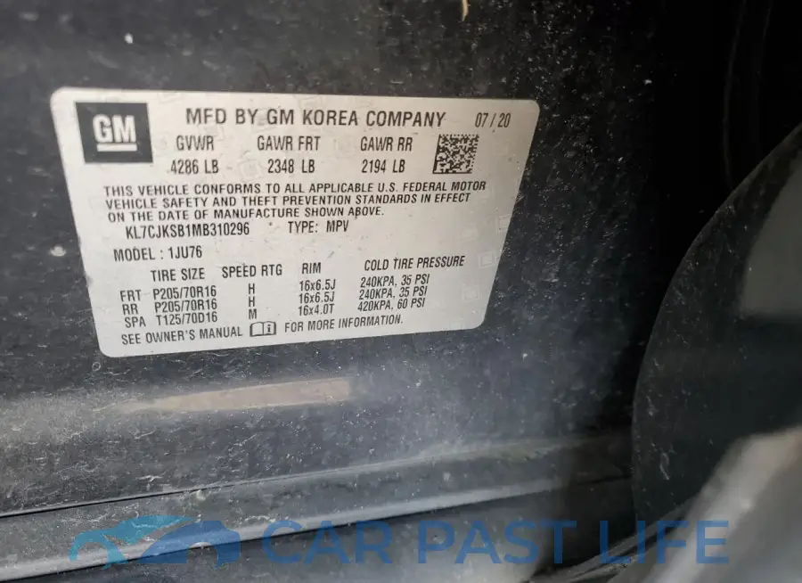 KL7CJKSB1MB310296# 13