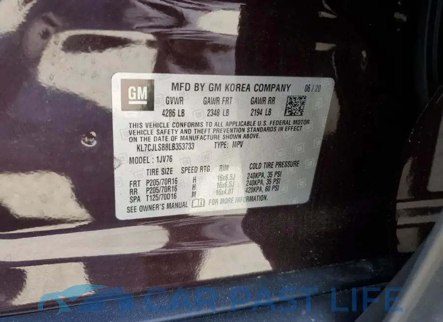 KL7CJLSB8LB353733# 13