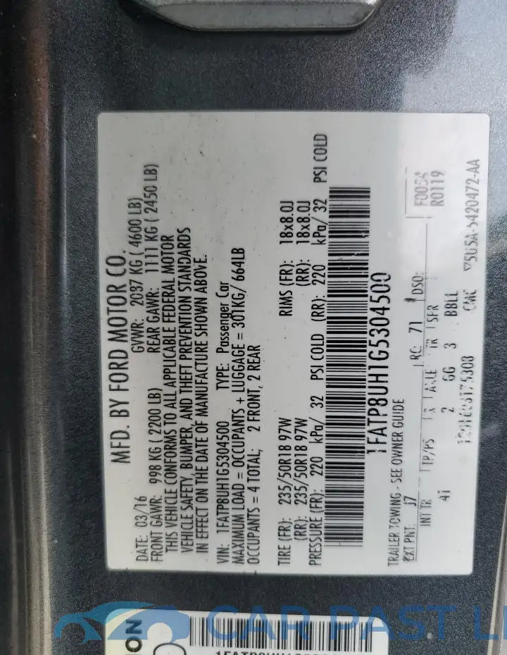 1FATP8UH1G5304500# 13
