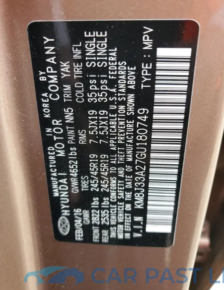 KM8J33A27GU180749# 13