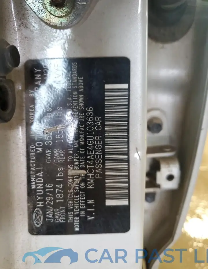 KMHCT4AE4GU103636# 12